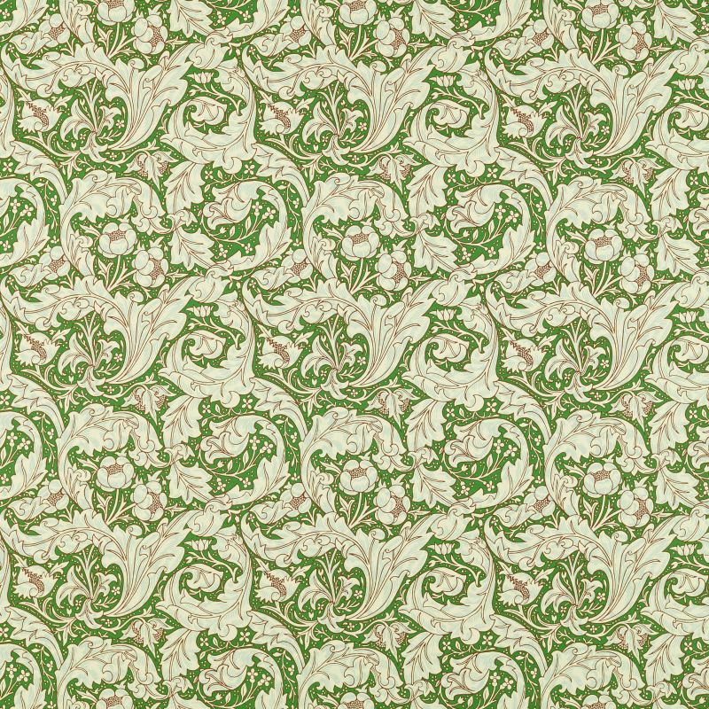 Bachelors Button Fabric Leaf Green/Sky