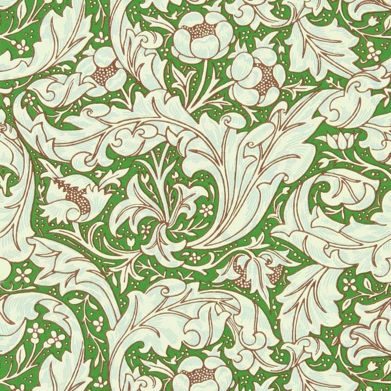 Bachelors Button Wallpaper Leaf Green/Sky