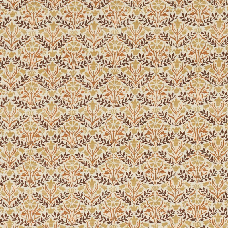 Bellflowers Fabric Chocolate/Tan
