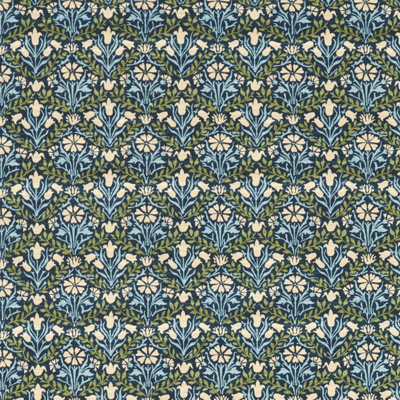 Bellflowers Fabric Indigo/Thyme