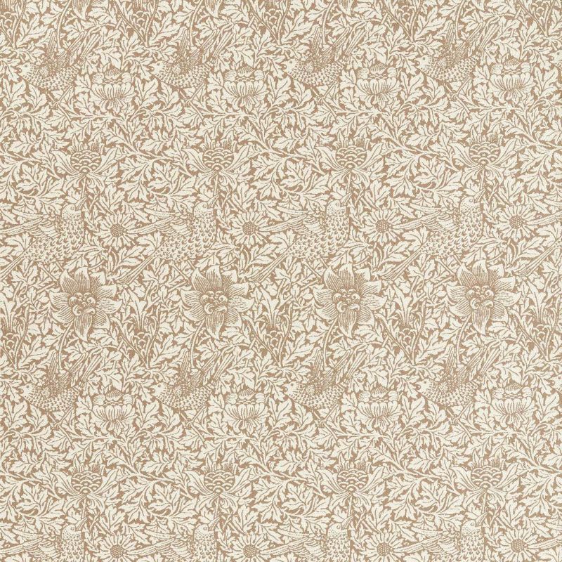 Bird & Anemone Weave Outdoor Fabric Linen