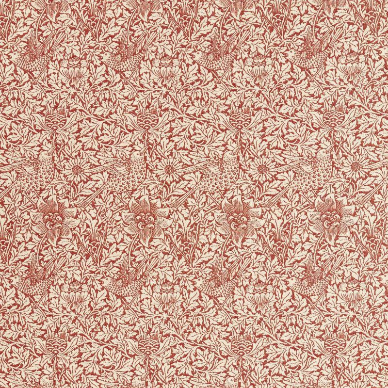 Bird & Anemone Weave Outdoor Fabric Rose