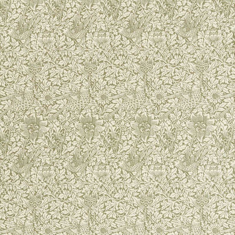 Bird & Anemone Weave Outdoor Fabric Sage