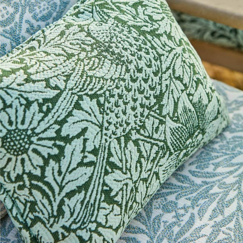 Bird & Anemone Weave Outdoor Fabric Linen