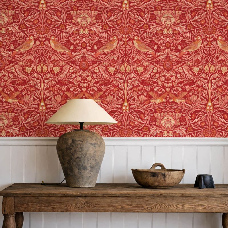 Bird Wallpaper Madder/Weld