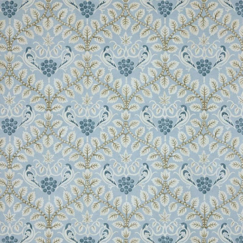 Birds & Grape Wallpaper Annesley Blue