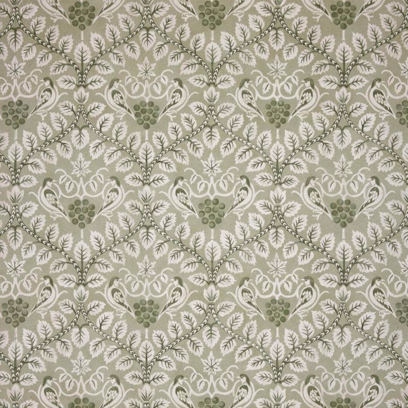 Birds & Grape Wallpaper Muscat Green