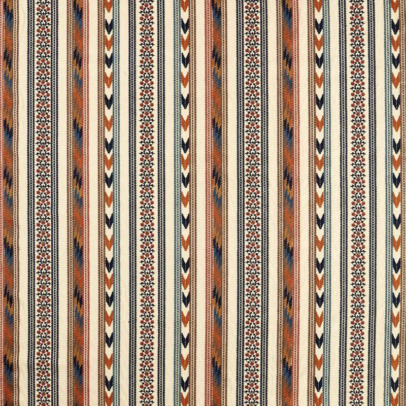 Bloomsbury Stripe Fabric Russet/Indigo