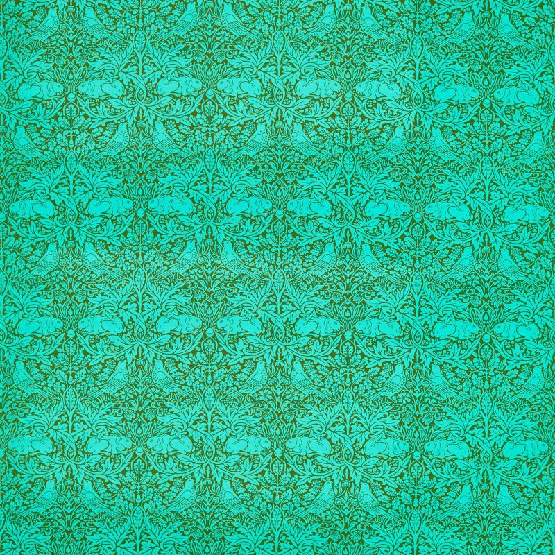 Brer Rabbit Fabric Olive/Turquoise
