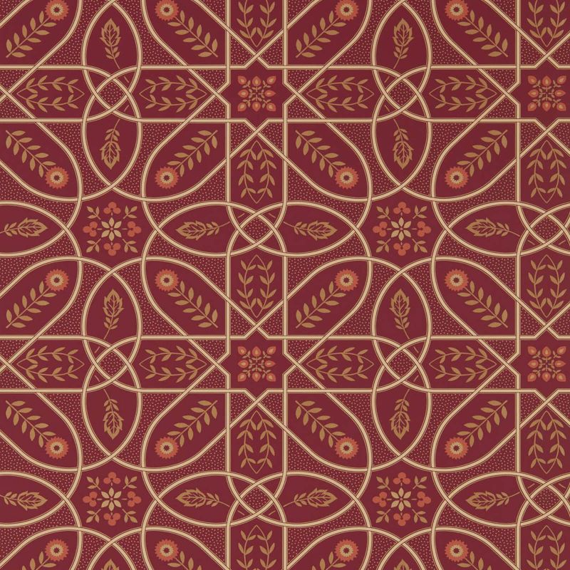 Brophy Trellis Wallpaper Russet Gold