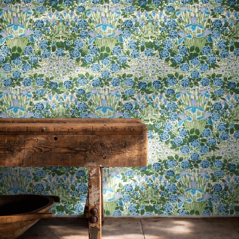 Campanula Wallpaper Peacock/Opal