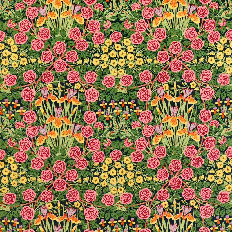 Campanula Velvet Fabric Sunburst/Ebony