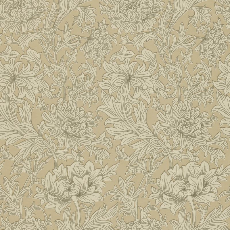 Chrysanthemum Toile Wallpaper Ivory/Gold