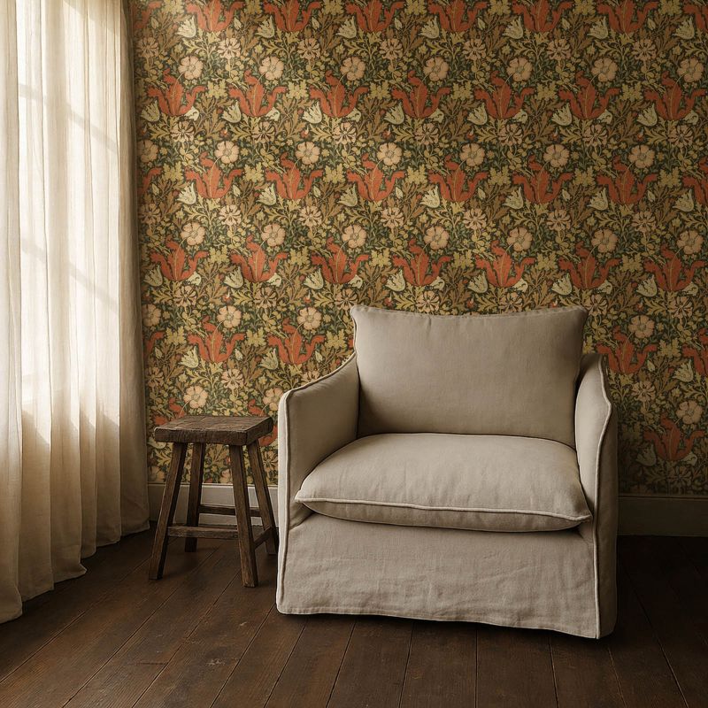 Compton Wallpaper Brown/Orange