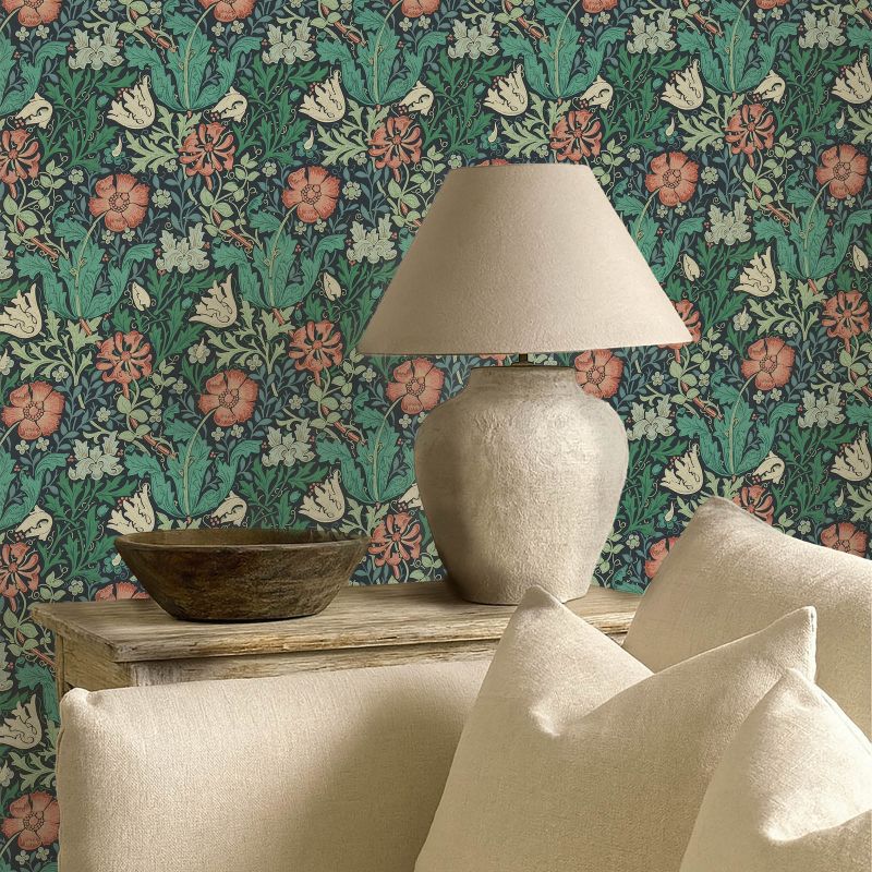 Compton Wallpaper Indigo/Russet