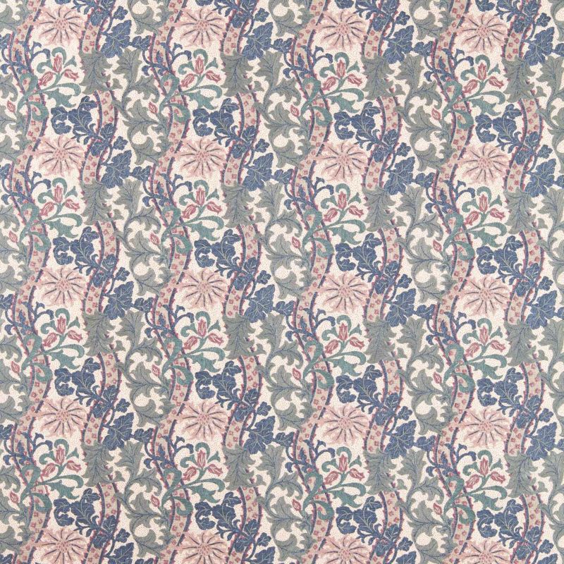 Cornflower Embroidery Fabric Indigo/Plum