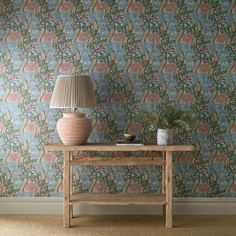 Cornflower Wallpaper Rose/Woad