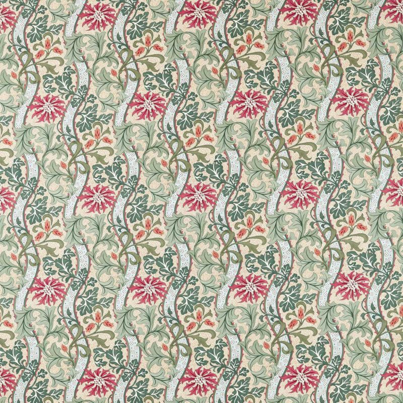 Cornflower Fabric Russet/Forest