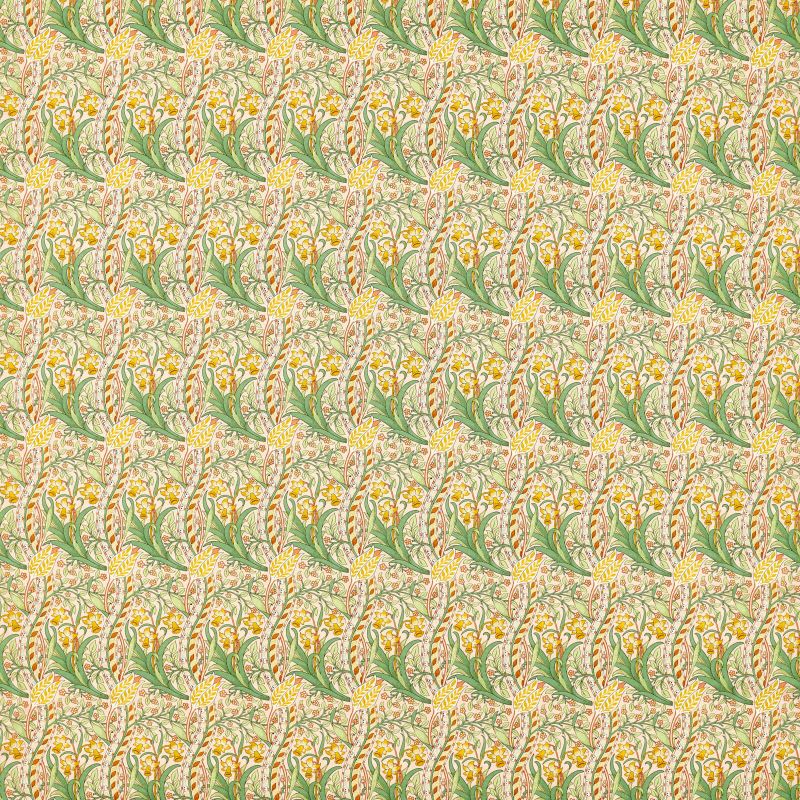 Daffodil Fabric Pink/Leaf Green