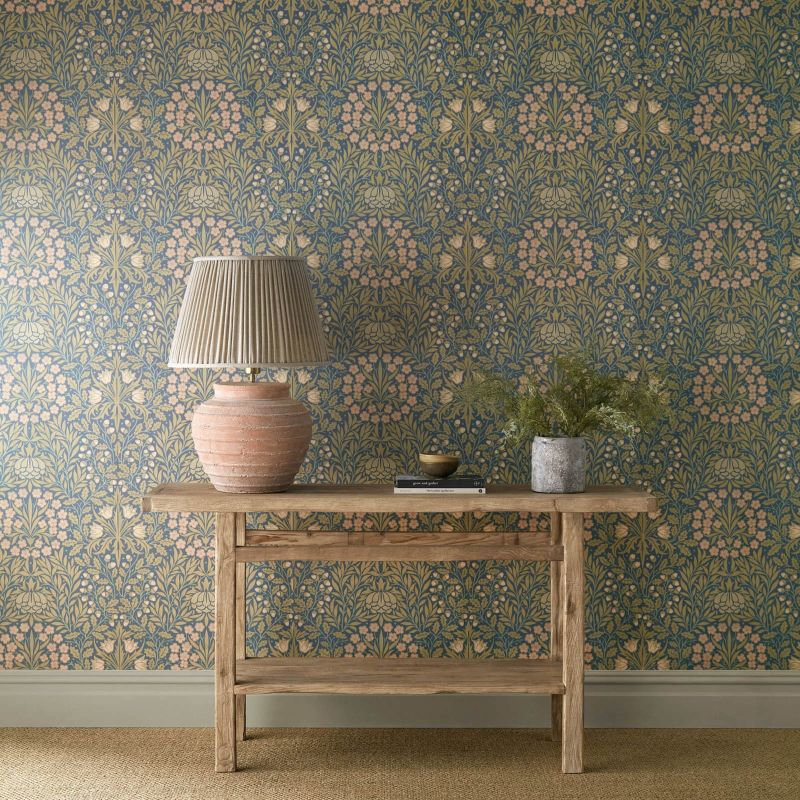 Daisy & Oak Wallpaper Powder Blue/Blush