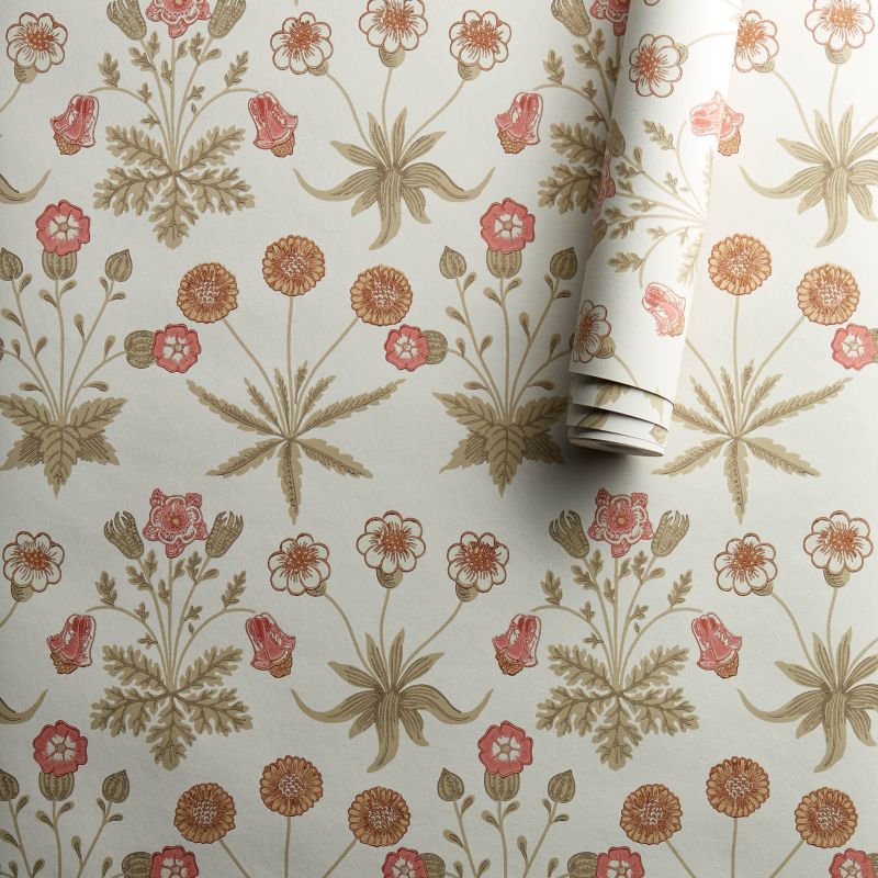 Daisy Wallpaper Coral/Manilla