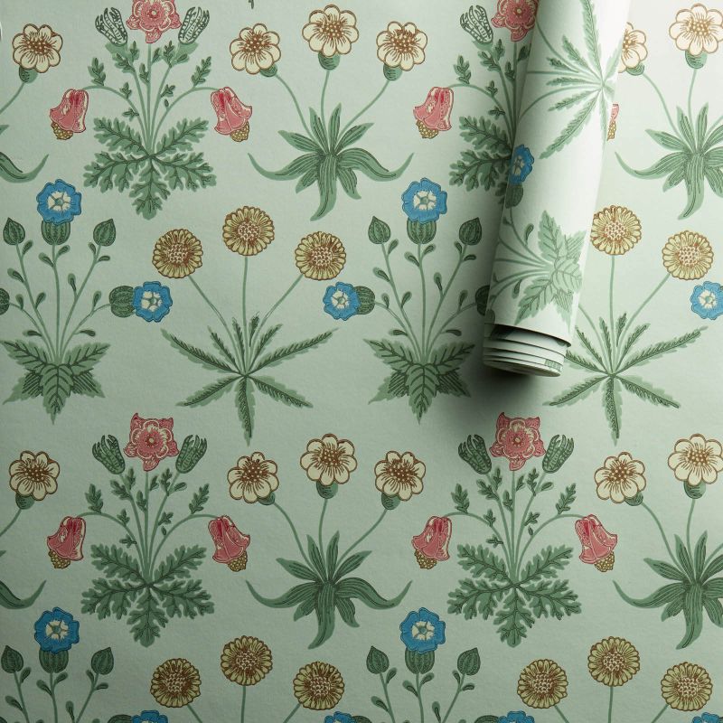 Daisy Wallpaper Pale Green/Rose
