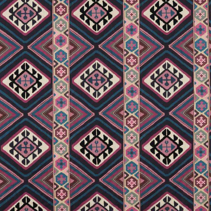 Dorothys Kilim Fabric Barbed Berry/Indigo