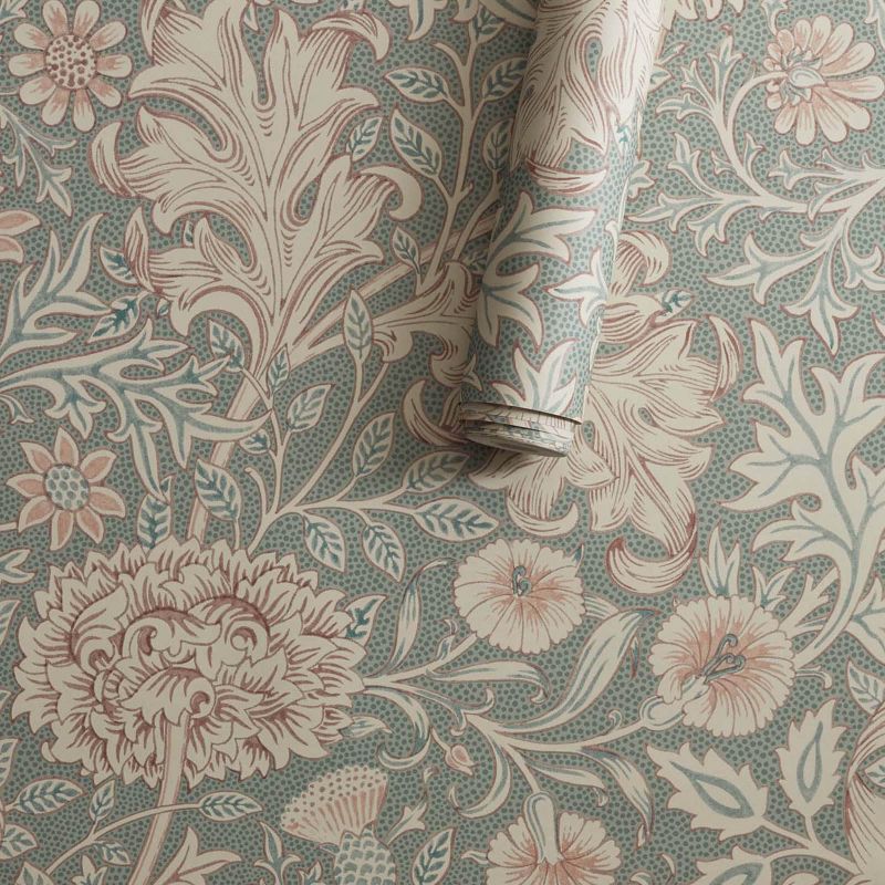 Double Boughs Wallpaper Light Teal