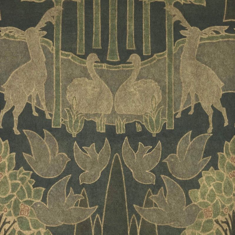 Duleek Silk Wallpaper Silk Blue/Gold
