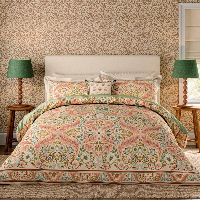 Earthly Paradise Bedding Set, Rose and Pale Olive Rose and Pale Olive