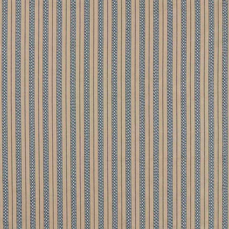 Elm Stripe Fabric Indigo/Flax