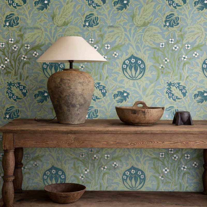 Elmcote Wallpaper Dearle Blue