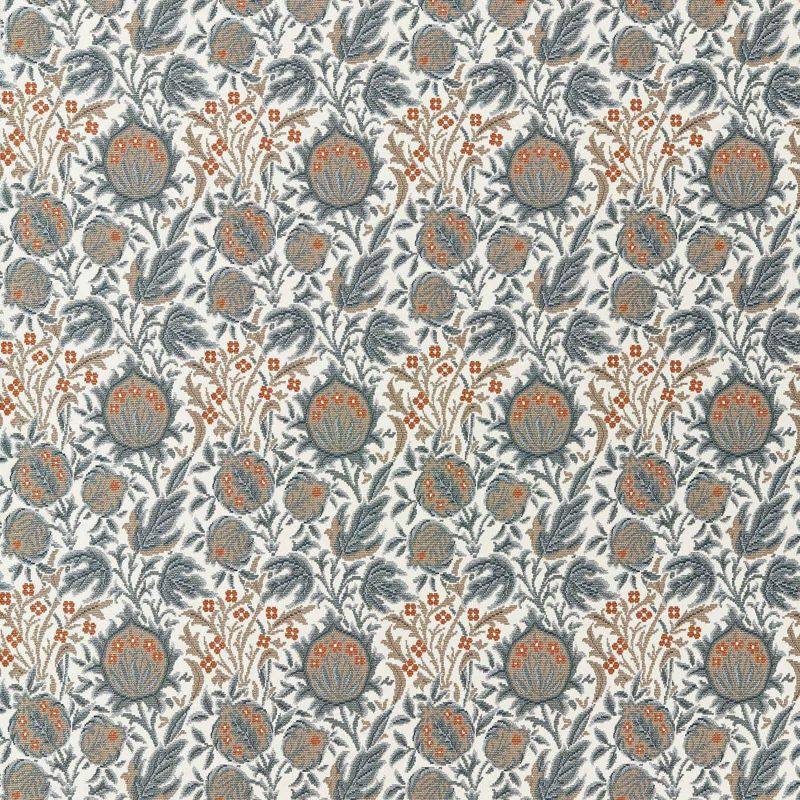 Elmcote Weave Outdoor Fabric River Blue/Apricot