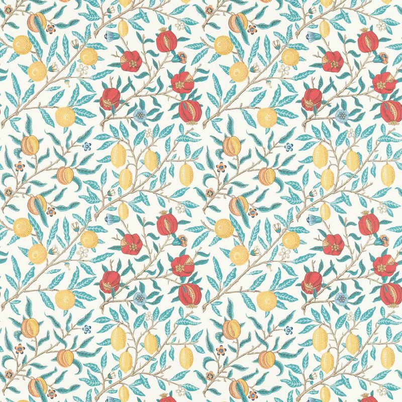 Fruit Fabric Green Indigo/Madder
