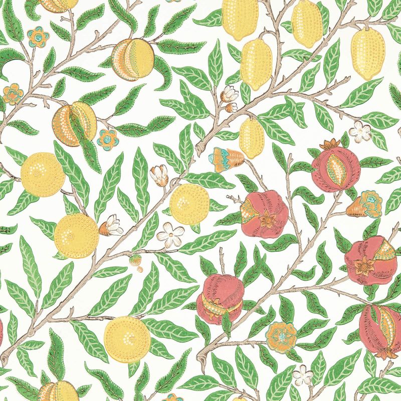 Fruit Wallpaper Leaf Green/Madder