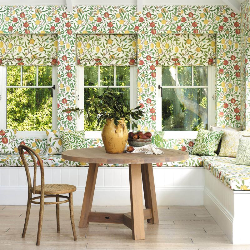 Fruit Wallpaper Green Indigo/Madder