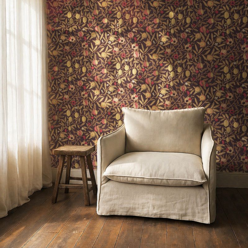 Fruit Wallpaper Beige/Gold/Coral