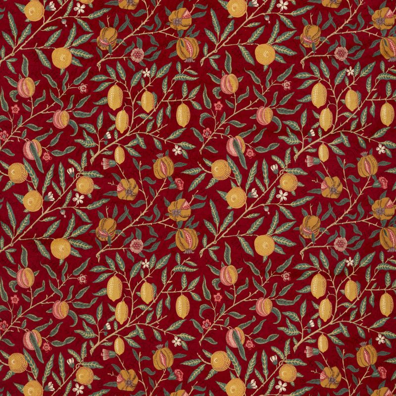 Fruit Velvet Fabric Madder/Bayleaf