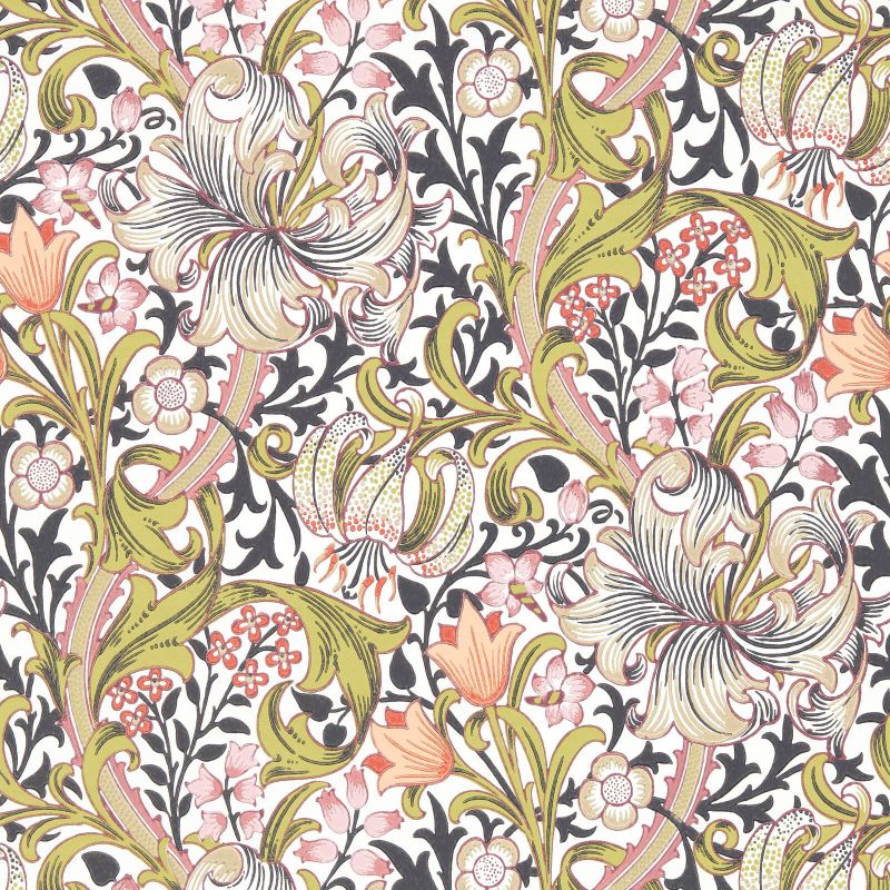 Golden Lily Wallpaper Espresso