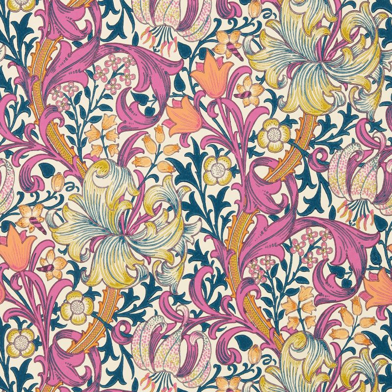 Golden Lily Wallpaper Pink Fizz