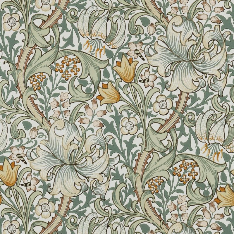 Golden Lily Wallpaper Sage