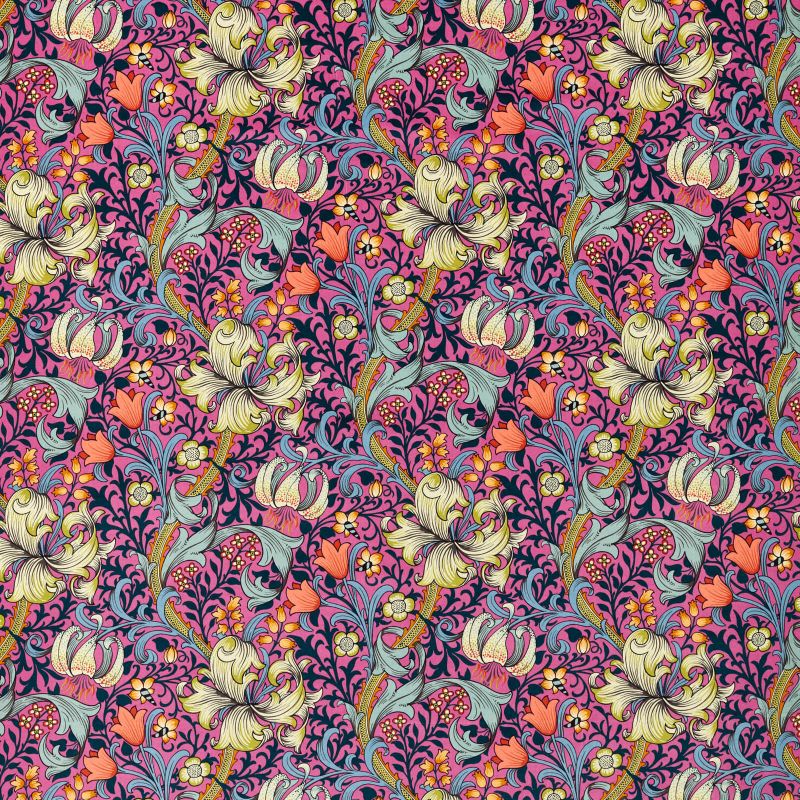 Golden Lily Velvet Fabric Serotonin Pink