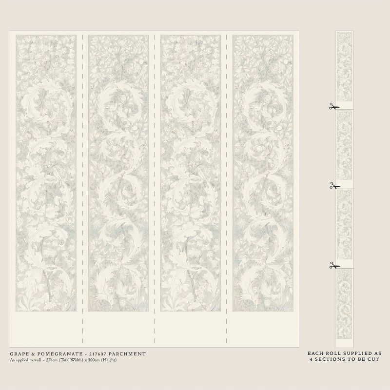 Grape & Pomegranate Wallpaper Parchment