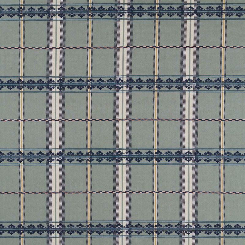 Hanover Check Fabric Teal/Indigo