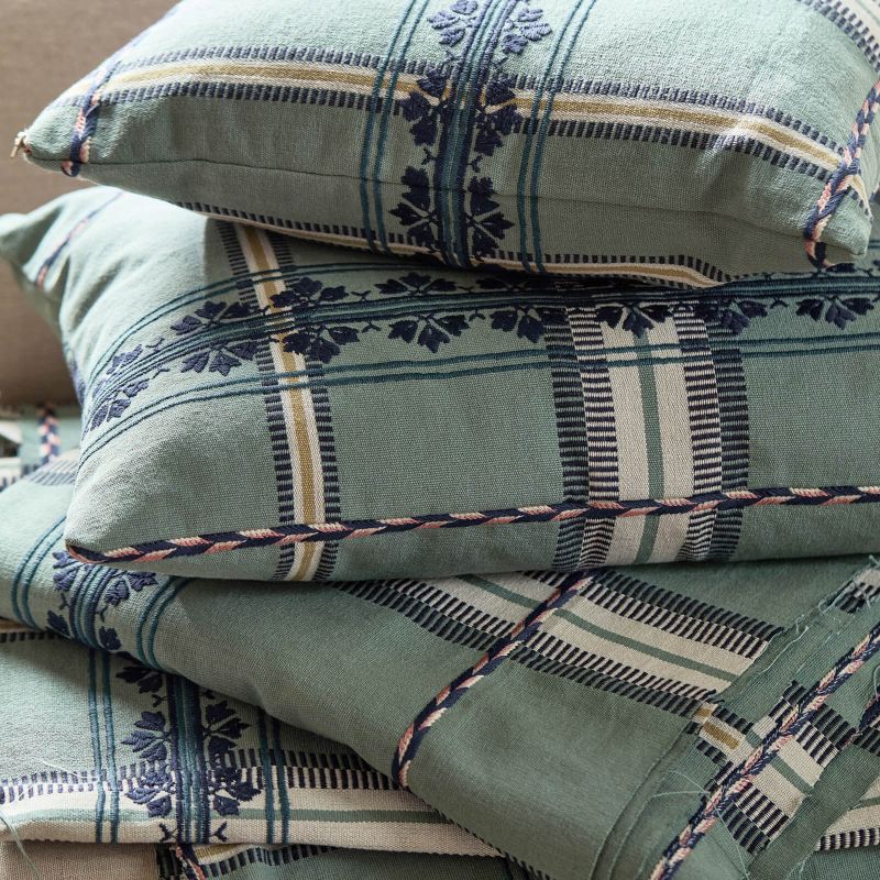 Hanover Check Fabric Teal/Indigo