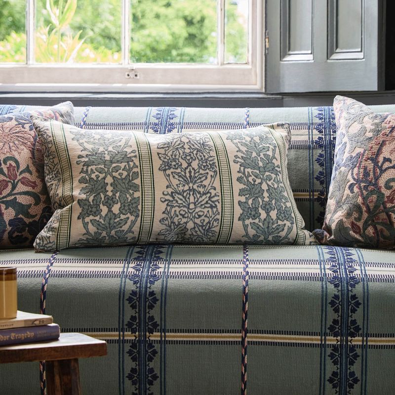 Hanover Check Fabric Teal/Indigo