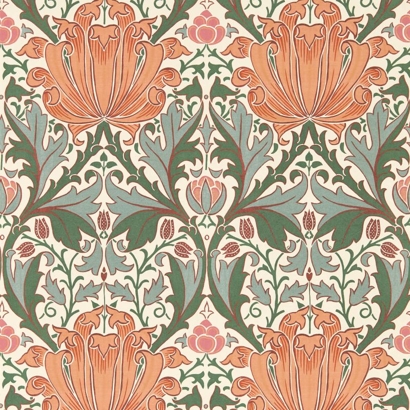Helena Wallpaper Peach/Teal