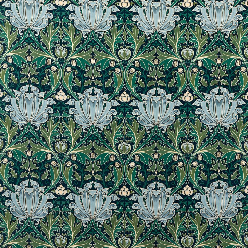 Helena Velvet Fabric Indigo/Boughs