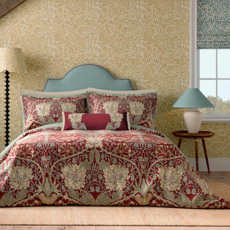 Honeysuckle & Tulip Bedding Set, Red/Gold Red/Gold