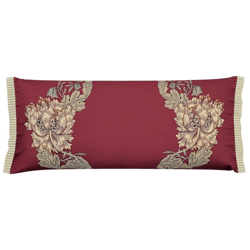 Honeysuckle & Tulip Cushion, Red/Gold Red/Gold